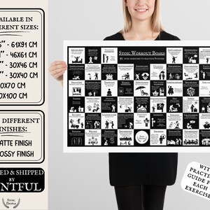 Practical Stoicism Training Board Daily Stoic Practices, Stoicism Daily Practices Monthly Poster, Monthly Stoic Board Practical Stoicism Exercises, Monthly Stoic Workout Poster Training of Stoicism