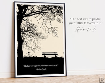Abraham Lincoln Quote Art Print: Inspirational Stoic Poster with US President Quote