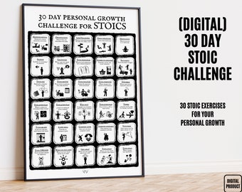 Stoic Exercise Board: 30-Day Personal Growth Challenge (Digital Download)