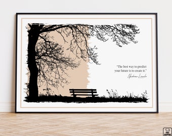 Abraham Lincoln Quote Print: Stoic Art Home Decor, The Way to Predict your Future