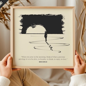 Best Marcus Aurelius Print, Stoic Quote Wall Art Gift for Home Decor, Affirmation Poster, 3 Piece Wall Art Set, Marcus Aurelius Stoicism Art