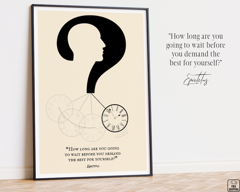 Monthly Challenge of Stoicism with Daily Stoic Exercises for your Personal Growth. 30 Intellectual Exercises for your stoic training in this Stoicism poster with Free shipping. Stoicism poster to grow, a mental development with this daily routine.