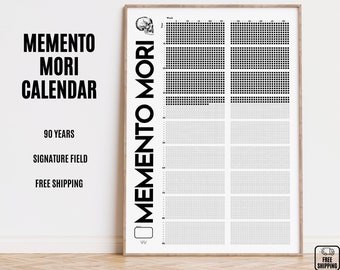 Memento Mori Calendar Print: 90 Years, Stoic Wall Art