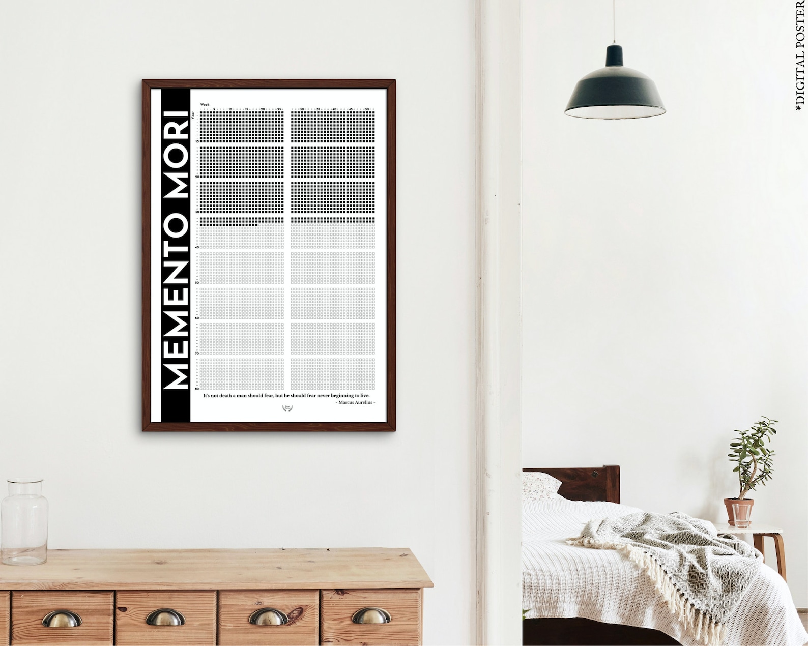 Printable Memento Mori Calendar Weeks of Life Poster, Stoicism Calendar ...