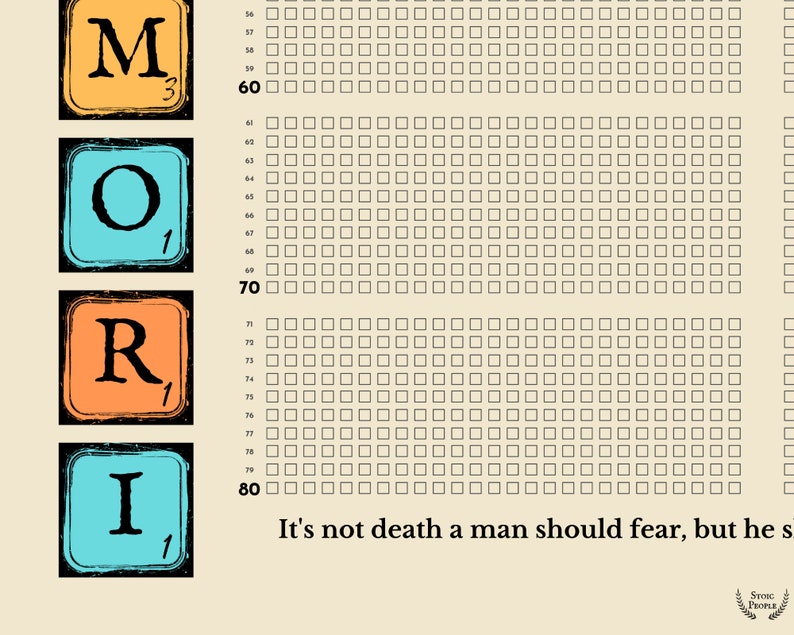 Memento Mori Printable Calendar Life in Weeks Multi Colored - Etsy
