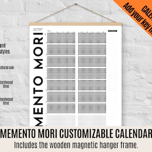 Custom Memento Mori Life Calendar, Life Memories Calendar, Wooden Magnetic Hanger Frames, Personalized Calendar Life in Weeks Poster Frames