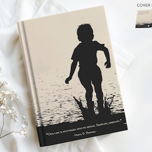 Personalized Hardcover Journal: Thoreau Quote, Minimalist Notebook
