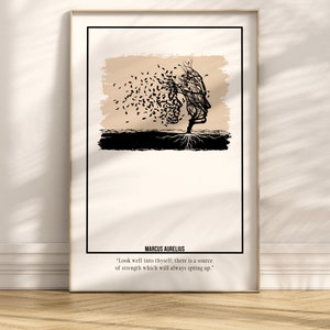 Stampa artistica con citazione di Marco Aurelio, regalo filosofico per parole di saggezza stoica, stampa poster sullo stoicismo, affermazioni positive, regalo motivazionale