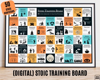 Stoicism Training Board: Daily Stoic Exercises Poster (Digital Download)