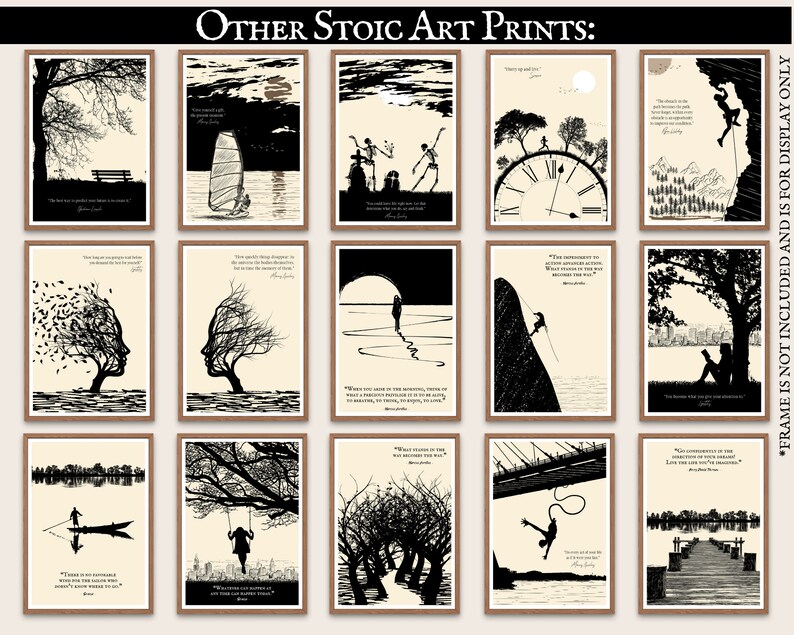 ancient stoicism Literary quote art print with a famous Nature quote from Ralph Waldo Emerson, for home office decor. The creation of a thousand forests is in one acorn. Ralph W. Emerson, American philosopher, essayist, stoic lecturer, american poet