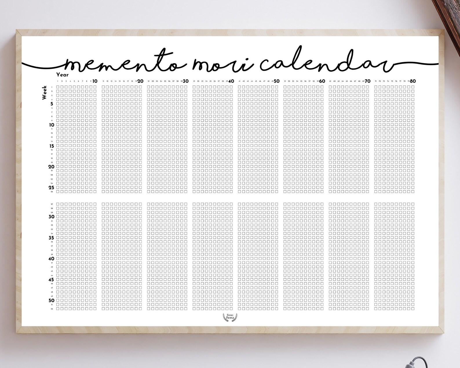 momento mori calendar horizontal printable wall calendar etsy
