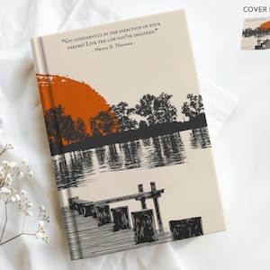 Personalized Inspirational Journal: Thoreau Quote, Sunrise Lake Design