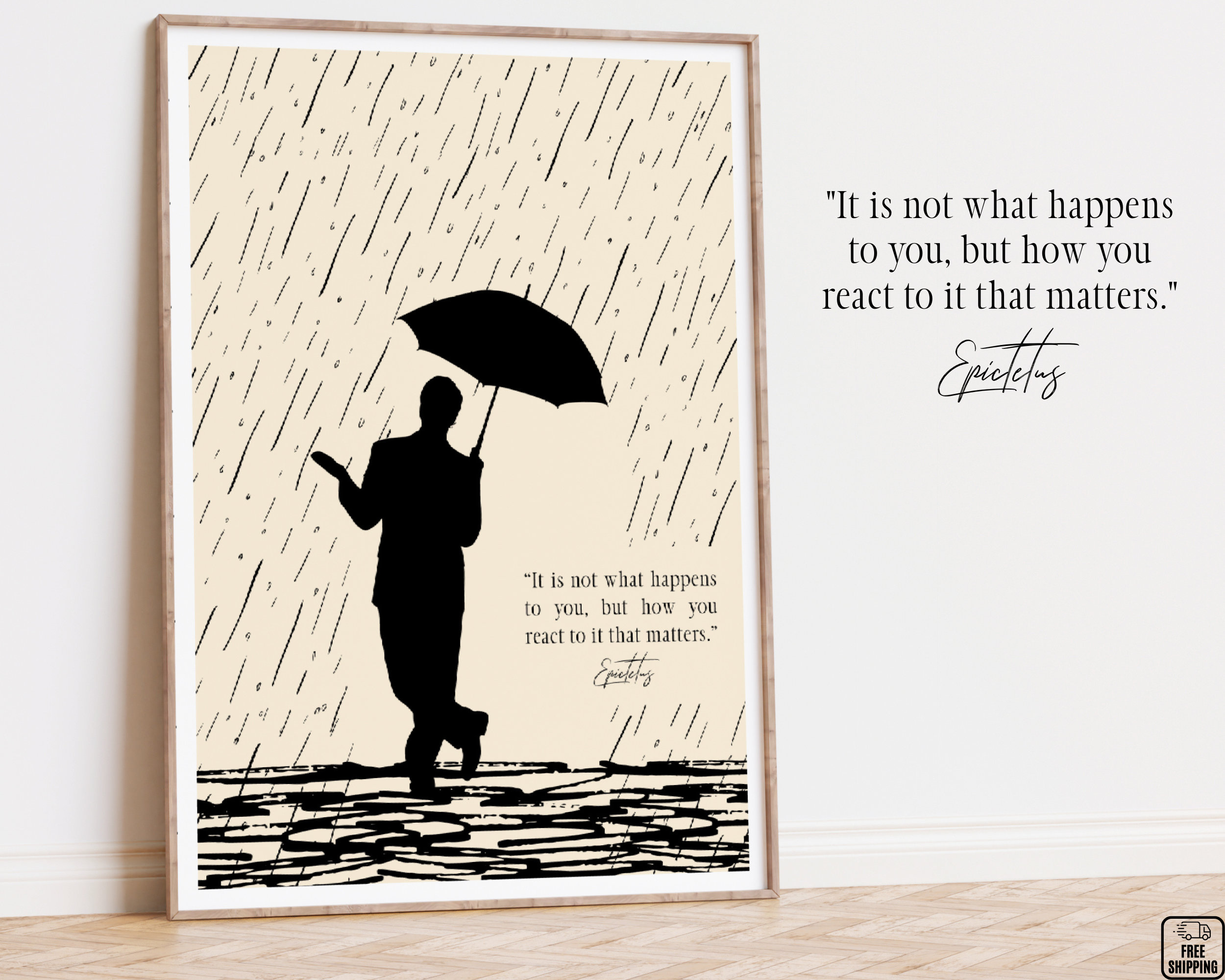 Epictetus Quote Poster about Dichotomy Of Control - Stoic Philosophy Art