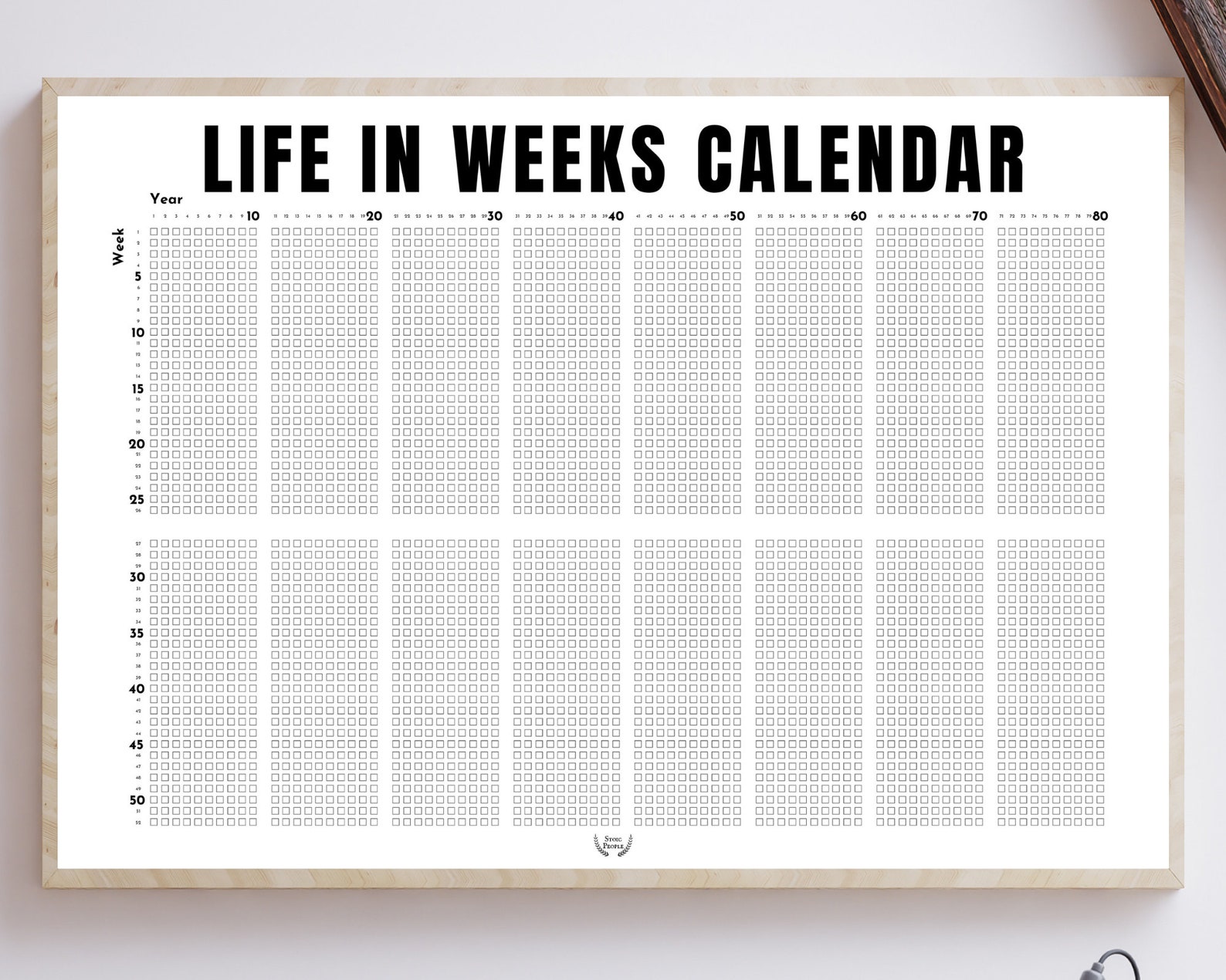 Weeks of my Life Calendar Horizontal Printable for a Memento Etsy