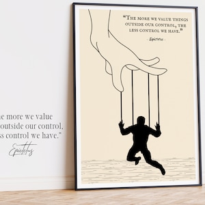 Epictetus Quote Art, Stoicism Print for Wall, Control Quote Poster Stoicism Epictetus Art Print, Modern Stoicism Artwork, Stoic Gift for Him