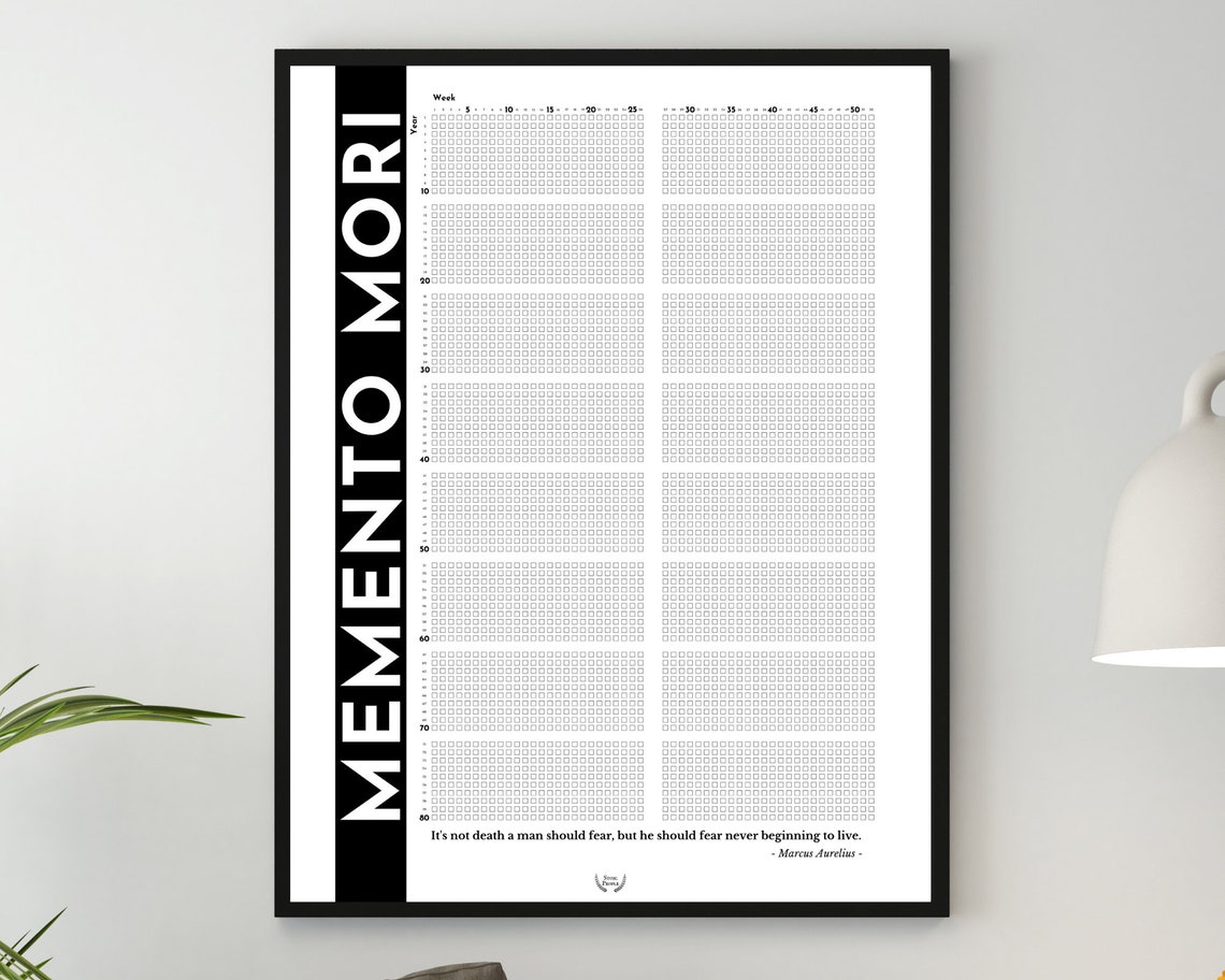 Printable Memento Mori Calendar Weeks of Life Poster Stoicism | Etsy