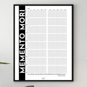 printable memento mori calendar weeks of life poster stoicism etsy