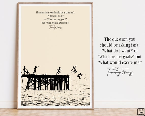 Entrepreneur Poster with Tim Ferriss Quote: Motivational Success Wall Art