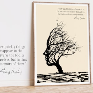 Marcus Aurelius Stoic Quote Print: Memento Mori, Amor Fati