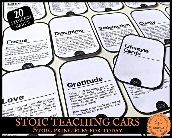 Self-knowledge Cards Stoicism Card Game 20 Personal Growth - Etsy
