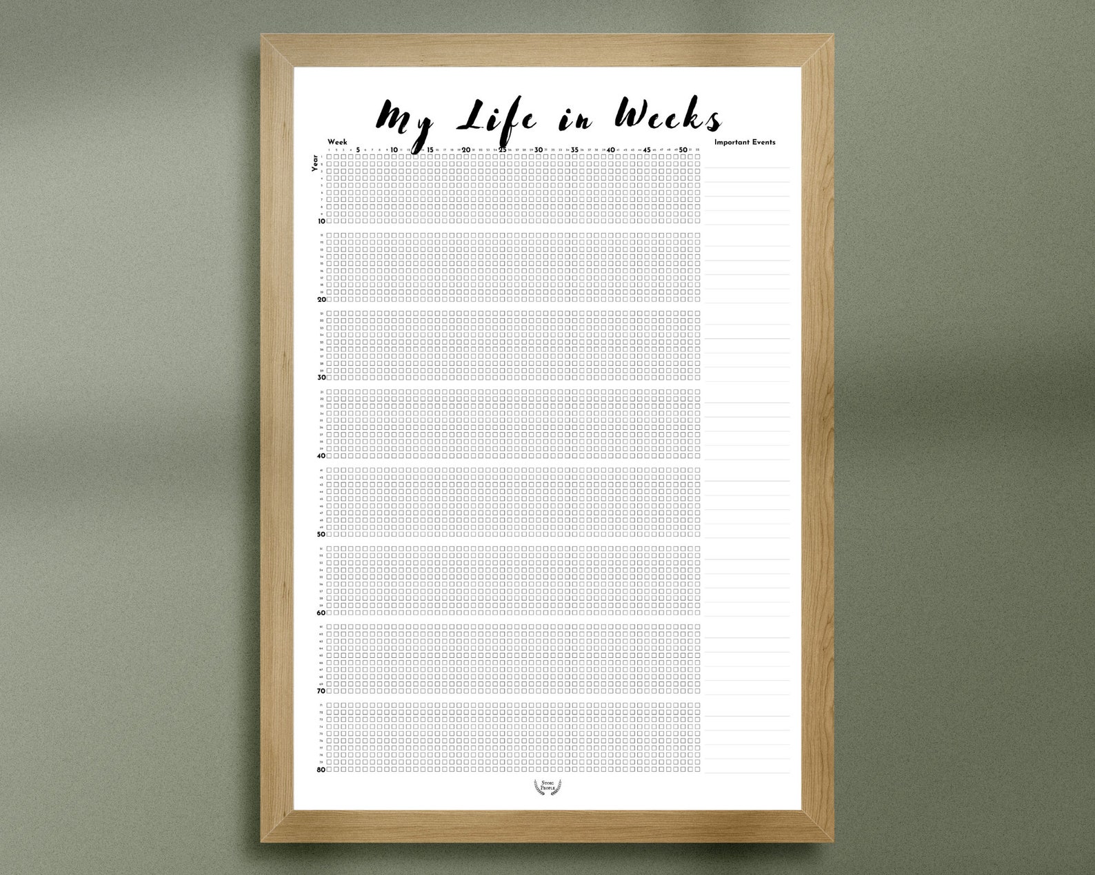 My Life in Weeks Calendar printable Weekly Life Calendar | Etsy