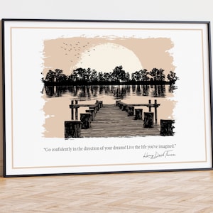 Henry David Thoreau Quote Print, Go confidently in the direction..., Henry David Thoreau Print Poster, Henry D. Thoreau Art, Stoic Art Print
