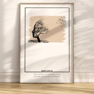 Marcus Aurelius Stoic Quote Art Print: Memento Mori, Amor Fati