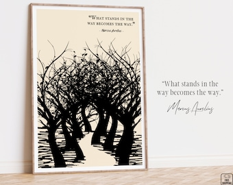 Marcus Aurelius Wall Art Printed: Stoic Philosophy quote by the Roman emperor