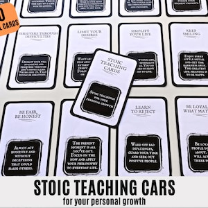 Tägliches Stoiker Karten Deck zum Nachdenken, Selbst Wachstum Karten Set für Stoiker, Stoizismus Weisheit in 30 Stoiker Lehrkarten, Digitales Affirmation Kartenspiel