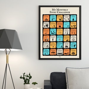 Practical Stoicism Complete Set, Physical Printed Stoic Training Poster, Stoicism Trainer, Guided Workout on Stoicism Philosophy, Stoic Routine Chart, Mental Health Wellness, Daily Stoic Poster Print, Self knowledge Tool.