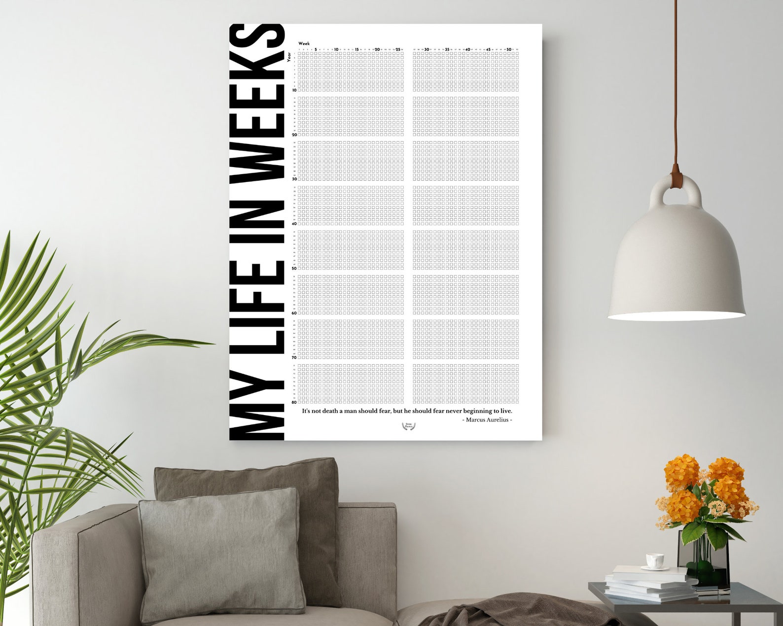 My Life Calendar Poster Printable Meaningful Life in Weeks | Etsy
