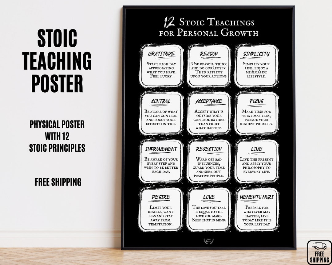 Stoic Principles Poster: Memento Mori, 4 Cardinal Virtues - Etsy