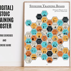 Stoic Exercises Poster: Self Growth, Daily Reflection (Digital Download)