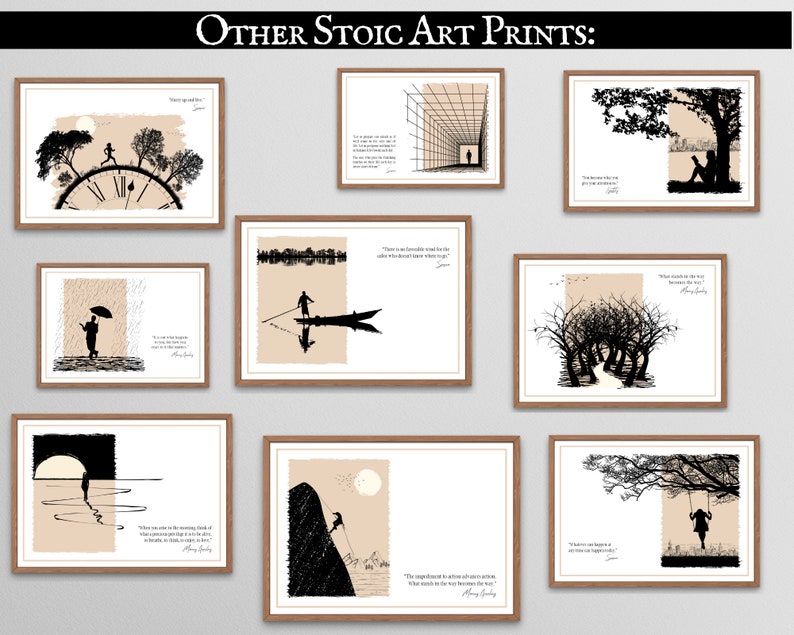 Stoic Definition Memento Mori Quote Art Print Philosopher Etsy