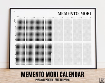 Memento Mori Calendar Poster: Stoic Life in Weeks