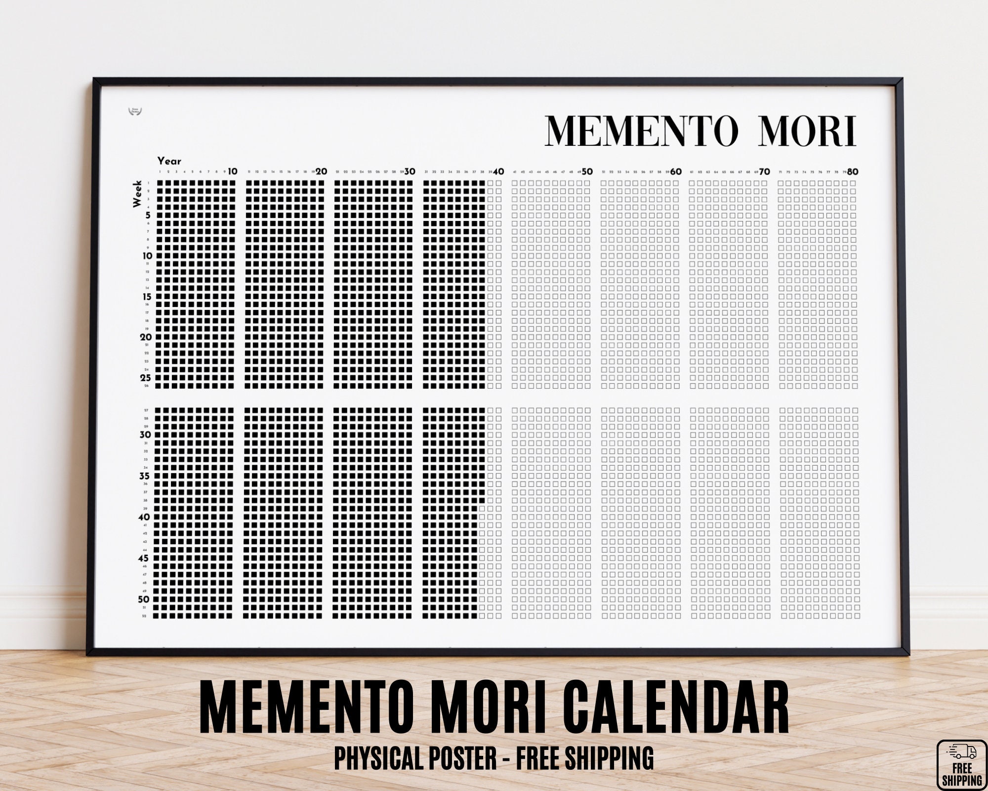 printed-landscape-memento-mori-calendar-life-in-weeks-poster-horizontal-stoic-calendar-oversized-stoic-life-calendar-memento-mori-poster-etsy