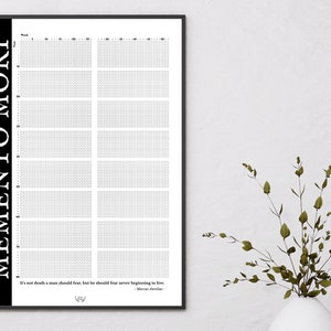 Printable Memento Mori Calendar Weeks of Life Poster Stoicism - Etsy