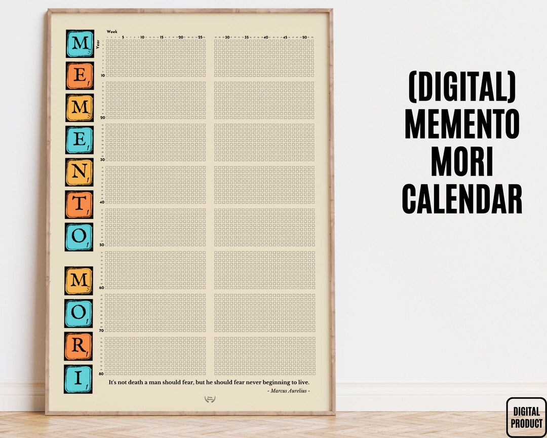 Memento Mori Printable Calendar Life in Weeks Multi Colored - Etsy