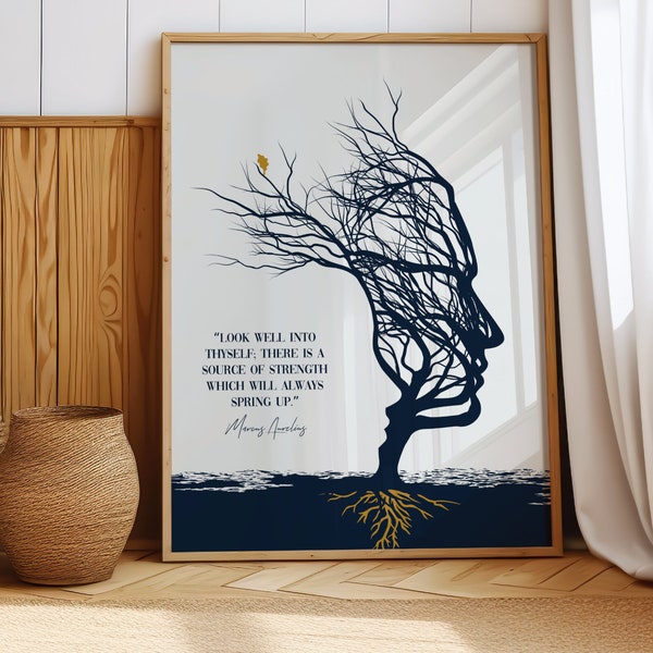Marcus Aurelius Quote about Perseverance, Determination, Inner Strength, Focus, Discipline, Concentration, Resilience, Motivation Wall Art