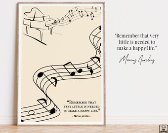 Stoicism Quote Print with Marcus Aurelius Quote - Stoic Music Art