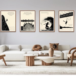 Complementing the profound words are the stunning and original illustrations that adorn each wall poster. Created with a modern touch, these visually captivating artworks effortlessly merge the ancient wisdom of Stoicism with contemporary aesthetics.