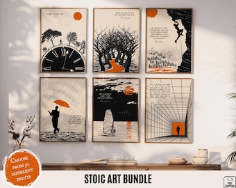 Stoic Philosophy Art Prints: Marcus Aurelius, Seneca, Epictetus Set