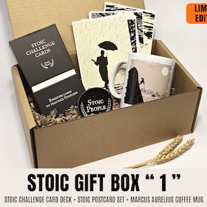 Marcus Aurelius Stoic Philosophy Gift Basket, Daily Stoic Card Deck, Stoic Exercise Cards, Daily Stoic Practice Gift, Stoic Mindfulness Gift