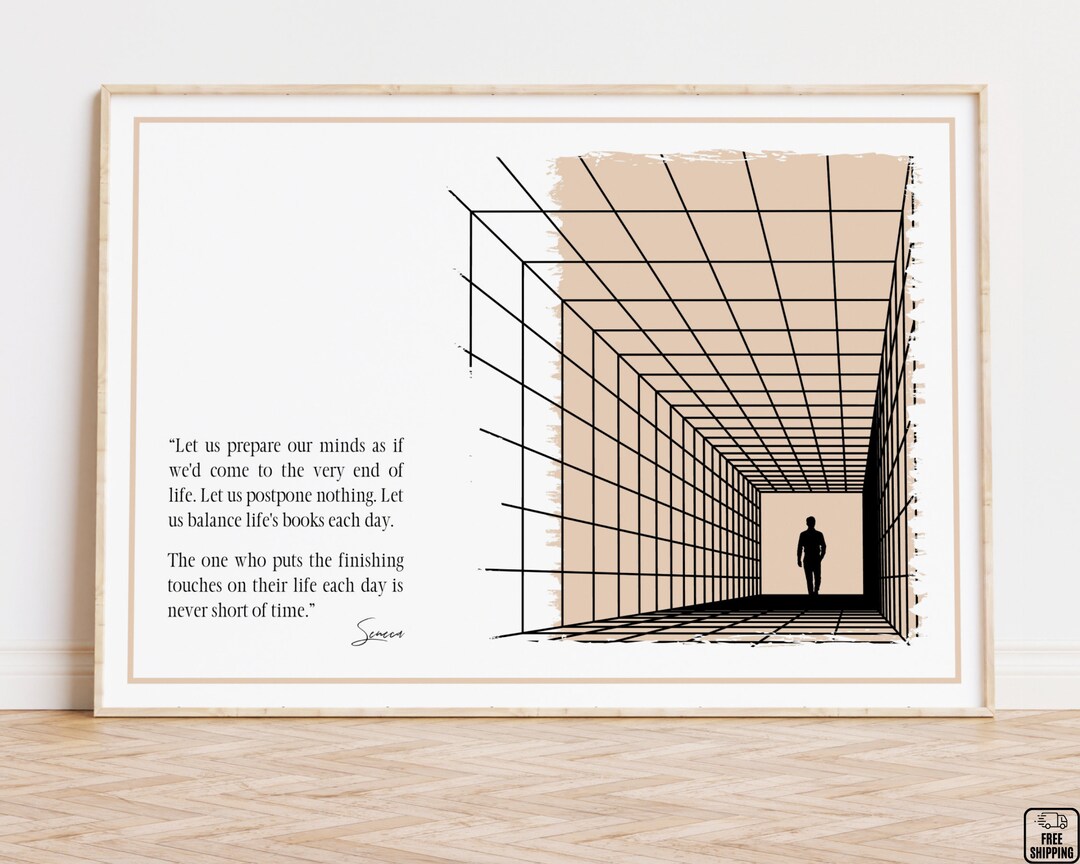 Stoic Definition Memento Mori Quote Art Print, Philosopher Seneca Quote