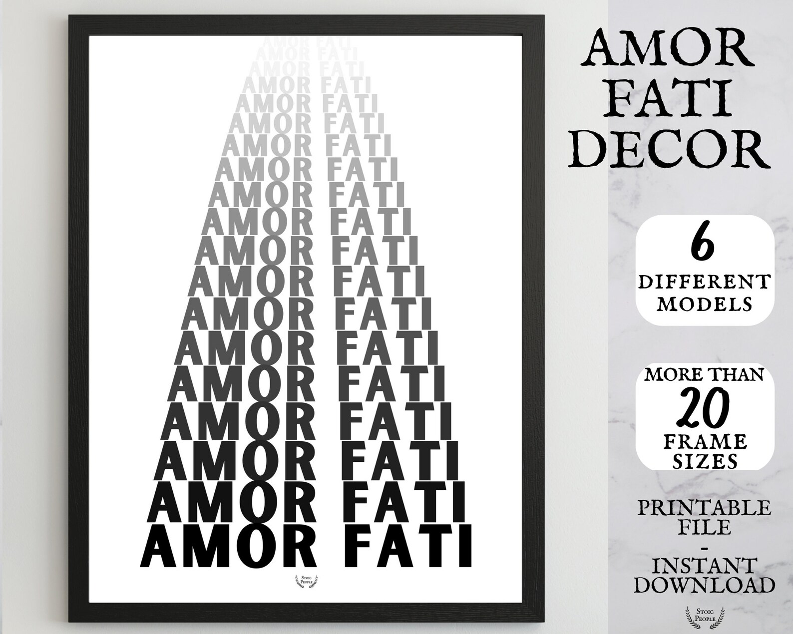 Amor Fati Wall Art Print Stoicism Amor Fati Poster