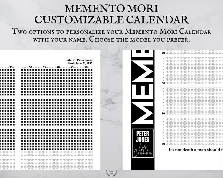 careful brands personalized memento mori calendar life in weeks stoicism memento mori life calendar custom canva print memento mori canvas stoic wall decor scratch special price www asiabaru com