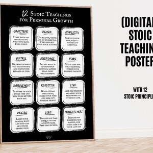 Daily Stoic Philosophy Print with Modern Teachings for Daily Wellbeing, Stoic Principles for Self Improvement, Life Purposeful Stoic Mindset