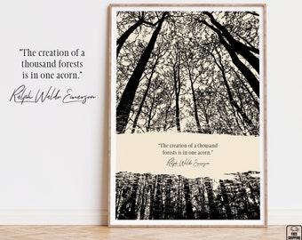 Emerson Nature Quote Print: Literary Art Poster