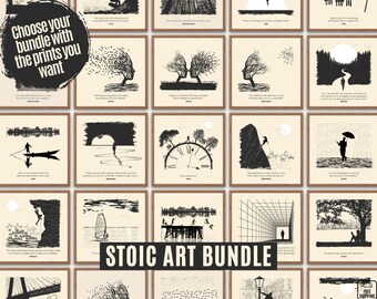 Stoicism Quote Art Print Set: Modern Philosophy Home Decor