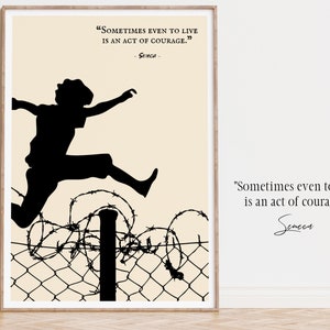 Seneca Print, Stoic Quote Poster Print &quot;Sometimes even to live is an act..&quot;, Seneca Quote Art Print, Stoic courage Quote, Stoicism Art Print